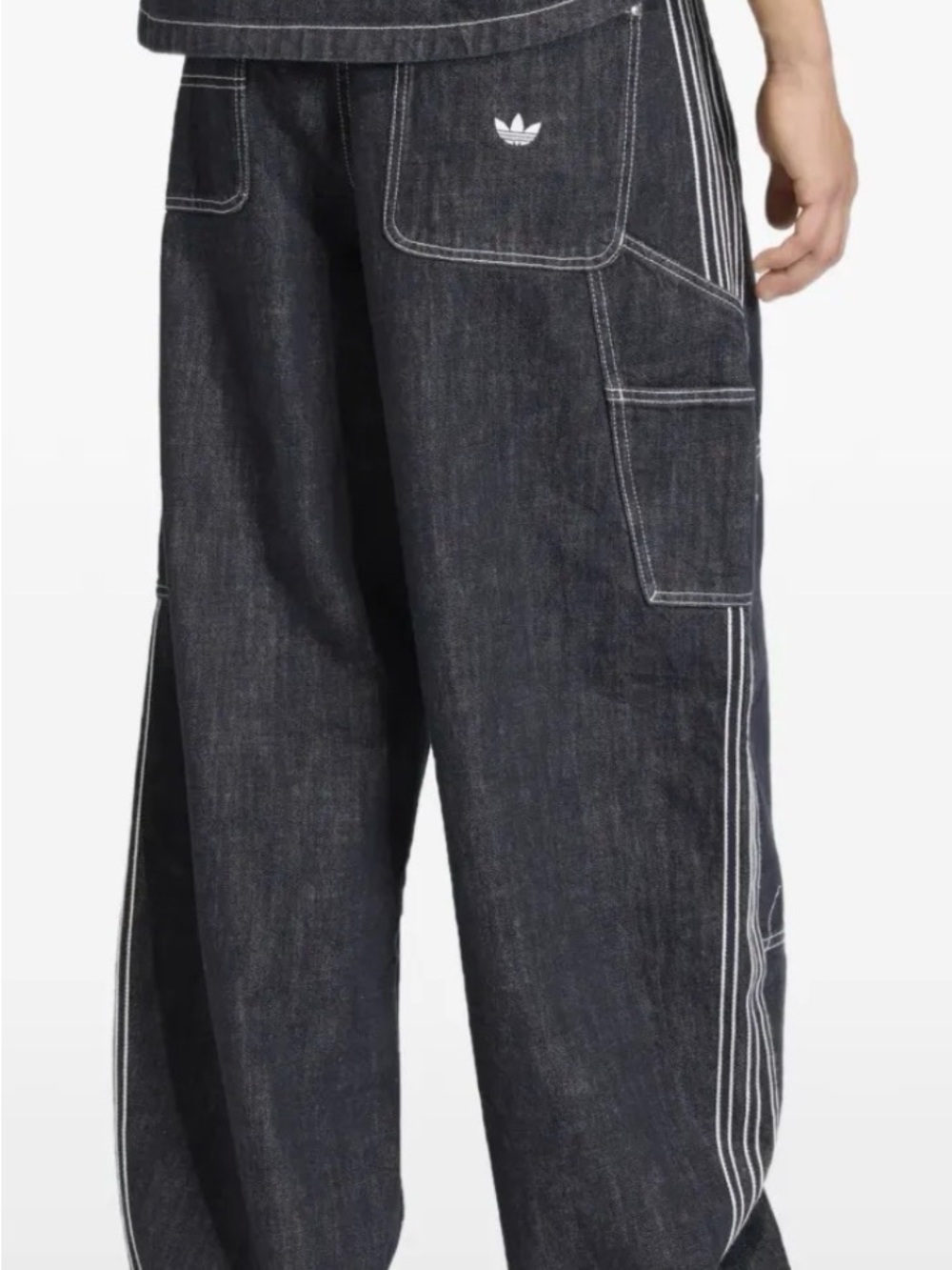 Adidas Workwear Men’s Dark Indigo Barrel Denim Carpenter Jeans - Relaxed Fit 28” - Picture 4 of 13